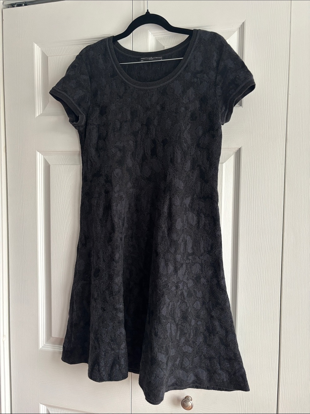 Peruvian Connection Black Short Sleeve A-Line Dress